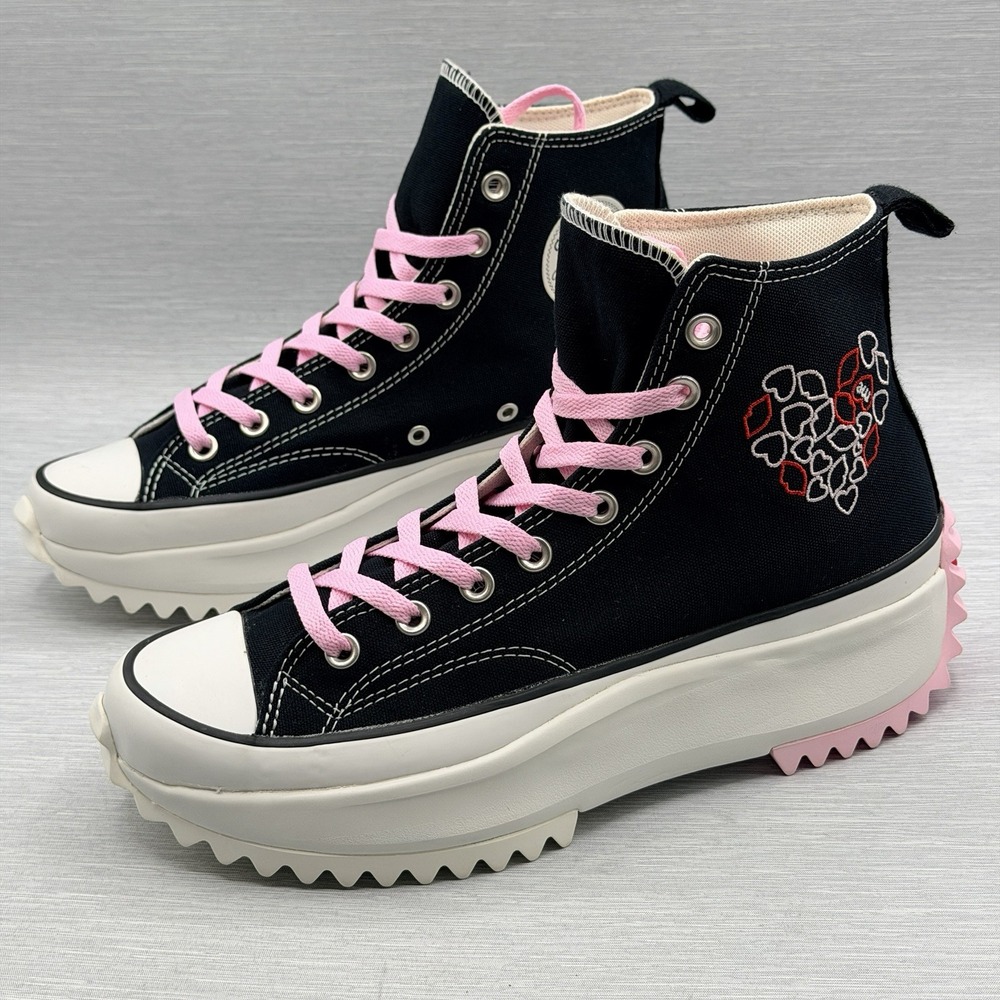 Converse Run Star Hike Women's 10.5 Black Pink Valentine's With Love Platform